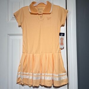 Girls Reebok orange & white Pleated Polo Tennis or golf Dress size 8 NWT